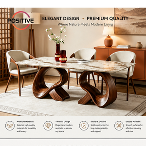 Modern Luxury Marble <strong>Dining</strong> <strong>Table</strong> Irregular <strong>Butterfly</strong> Shaped Solid Wood Base Art Designer <strong>Dining</strong> <strong>Table</strong> for Living Room Home - Product Image 2