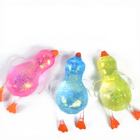 Jouet promotionnel mini canard souple, jouet anti-stress extensible en cristal pour enfants, jouets à presser en TPR avec paillettes