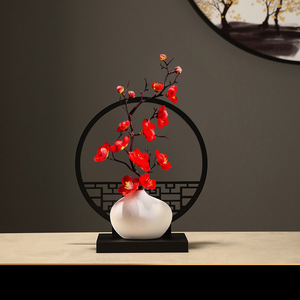 Chinese-Style New Living Room Ornament Wine Cabinet with Entrance <b>Vase</b> Decoration <b>Resin</b> Crafts TV Screen for Study Handicraft - Product Image 4