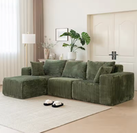 Canapé modulaire convertible en forme rectangulaire en tissu compressé avec rembourrage en mousse moulée