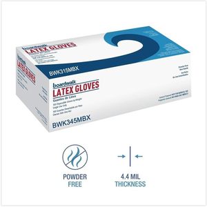 Guantes de Seguridad Desechables Boardwalk 345MCT Naturales Medianos Sin Polvo 4 2/5 Mil Guantes de Látex 1000/Caja - Product Image 6