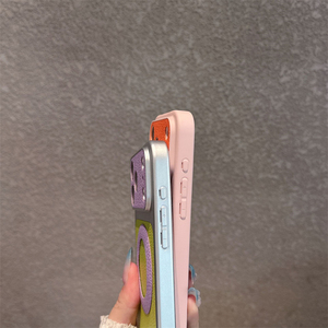 เคสโทรศัพท์หนังสีสันสดใสแบบแม่เหล็กสำหรับ iPhone 18 17 16 15 14 Pro Max ลายดอกทานตะวันสีรุ้งไล่เฉดสี Dopa mine ฝาหลัง PC - Product Image 4