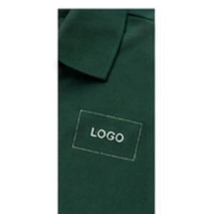 Polo pour homme vert foncé à manches courtes en coton Oxford, coupe décontractée, respirant, logo sur le devant, longueur normale, élégant et confortable - Product Image 5