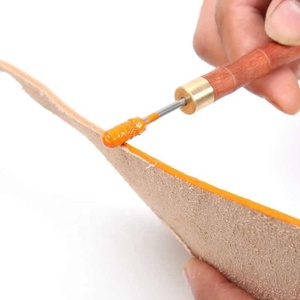ปากกา applicator สีลูกกลิ้งปากกาด้านบนขอบบนเครื่องมือย้อมภาพวาดน้ำมันงานฝีมือเครื่องหนัง DIY ขอบอย่างรวดเร็วหัวทองเหลืองขอบหนัง - Product Image 5