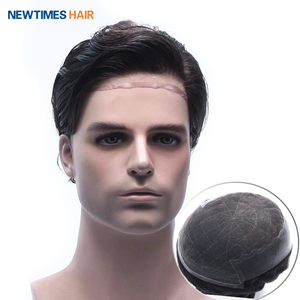 Prothèse capillaire masculine <span class=keywords><strong>N6</strong></span> en dentelle française avec côtés en PU transparents, cheveux humains Remy chinois - Product Image 1