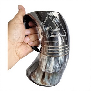 Artisanat Viking corne tasse artisanat naturel décoratif Champagne bière tasses à boire réutilisables corne tasses conceptions durables - Product Image 1