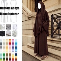 Ensemble coordonné de sport en jersey de coton personnalisé avec culottes, robe ample modeste pour femmes musulmanes, vente en gros, abaya 2 pièces