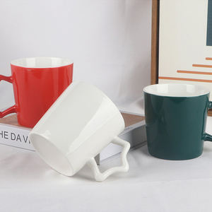 Logo kustom hadiah besar Diy lucu baru cangkir keramik besar cangkir kopi cangkir teh dengan pegangan bintang - Product Image 6