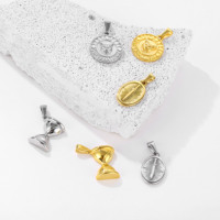 Collier pendentif sablier en acier inoxydable, chaîne à breloques argent et or pour homme, collier sablier doré, bijoux pendentif DIY