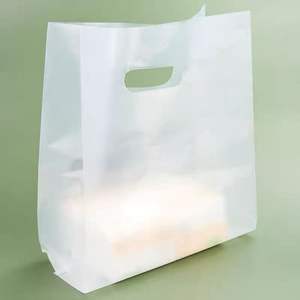 Sacs à provisions en plastique poly givré transparent paquet de pain sac de Ldpe sac en plastique découpé à l'emporte-pièce avec poignée - Product Image 5