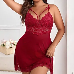 Ensembles de vêtements de nuit pour femmes de haute qualité Sexy Chest Hollow Nightgown Back Buckle Sleep Dress.