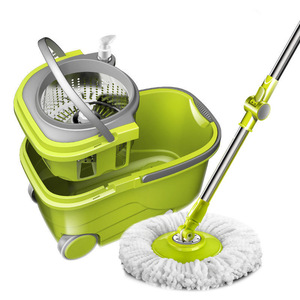 Spin <b>Mop</b> With <b>Bucket</b> Set Rectangle 701ml+ Capacity Four-Side Wringing Round Head With 2 Mopheads Household Cleaning - Product Image 2