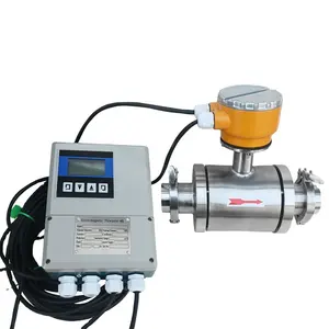 Medidor de flujo electromagnético Digital de 4-20mA, abrazadera triple para agua sanitaria, leche, cerveza, melaza, medidor de flujo