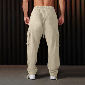 Pantalones Casuales de Lona para Hombre RUIQUWIN con Logotipo Personalizado, Corte Recto, Suaves, Cómodos, con Cordón Ajustable, para Gimnasio, Entrenamiento, Deporte - Product Image 3