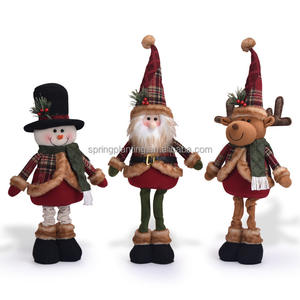 PLANTATION DE PRINTEMPS Décorations de Noël rétractables Père Noël Bonhomme de neige Renne Figurines en peluche pour vitrine Cadeaux de Noël - Product Image 4