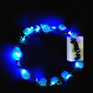 Serre-têtes lumineux à <span class=keywords><strong>LED</strong></span> clignotants, couronnes de fleurs scintillantes, guirlandes florales lumineuses pour fêtes et raves, couronnes décoratives lumineuses - Product Image 4
