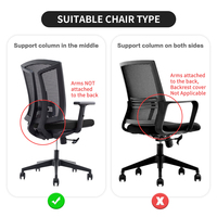 Housse de chaise de bureau FORCHEER Housse élastique extensible en tissu dépoli chimique 2 pièces pour housse de chaise d'ordinateur extensible