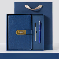 Carnet A5 en similicuir avec serrure à code, stylo signature et recharge, coffret cadeau