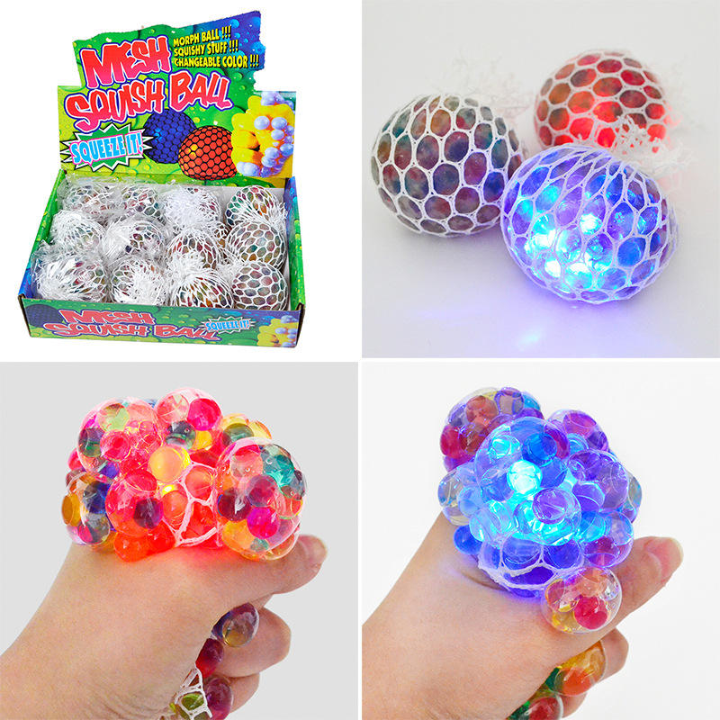 2023 Hot Selling LED Flashing Colorful Squeeze Ball Kids' Stress Relief Fidget Cubes