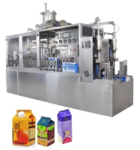 Aseptik gable üst karton dolum makinesi meyve suyu ve süt için 100ml 150ml 200ml 250ml