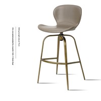 Tabouret de bar en bambou avec dossier haut pivotant, pour usage domestique, style moderne, luxe léger, couleur bronze antique, modèle design, style européen HD-7313D