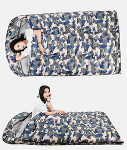 Saco <span class=keywords><strong>de</strong></span> <span class=keywords><strong>Dormir</strong></span> Doble <span class=keywords><strong>de</strong></span> Nailon con Relleno <span class=keywords><strong>de</strong></span> Plumón para Clima Frío, Estilo Sobre, Unisex para Adultos, Ideal para Camping y Senderismo - Product Image 2