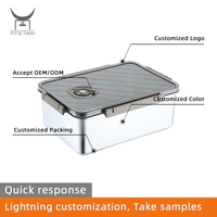 Boîte de conservation alimentaire sous vide en acier inoxydable 304, hermétique, anti-fuite, grande capacité, pour réfrigérateur, viande et fruits