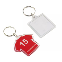 Porte-clés en acrylique transparent personnalisé, formes rondes et circulaires