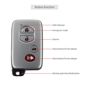 Système d'alarme de voiture intelligent avec démarrage à distance par bouton-poussoir, entrée sans clé passive PKE et avertissement de choc - Product Image 1