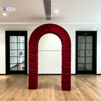 Support d'arche plissé réutilisable LEDA en tissu, cadre d'arche 3D avec housse en tissu froissé pour la décoration d'événements de mariage