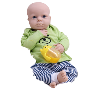 ตุ๊กตาซิลิโคนเนื้อแข็งทั้งตัวขนาด18นิ้วสำหรับเด็กเกิดใหม่ตุ๊กตาแฟชั่นไม่ทาสี - Product Image 1