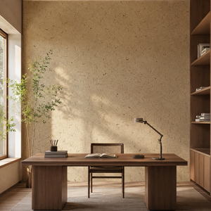 Peinture murale en fibres naturelles de paille, revêtement texturé, finition plâtre décorative pour murs de hall d'hôtel Wabi Sabi, vente en gros OEM en vrac - Product Image 4