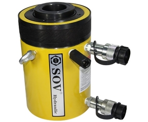 Vérin hydraulique SOV à double effet série RRH SOV-RRH-1508, capacité 145 tonnes, piston creux, course 203 mm, hauteur 552 mm - Product Image 2