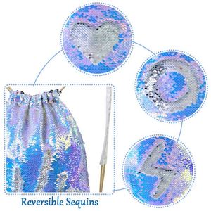 Custom Mermaid Sequin Dance <b>Bag</b> Sports Gym Beach Swim Backpack Birthday Easter Gift <b>Bag</b> Drawstring Backpack Kids Party - Product Image 3