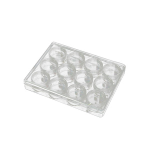 Transparent Cosmetic Storage Box 12 Compartment Plastic Rectangular With Partitions For Beads Rhinestones Nail Art - Product Image 5