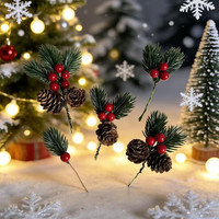 Karangan Bunga Natal Mini, Karangan Bunga Buatan untuk Dekorasi Natal di Rumah saat Liburan