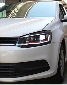 Vw Polo 2011 2018 Vento năng động tín hiệu <span class=keywords><strong>LED</strong></span> xe đèn đỏ đèn pha ống kính máy chiếu <span class=keywords><strong>DRL</strong></span> 6000K Mới 12V phụ kiện ô tô - Product Image 4