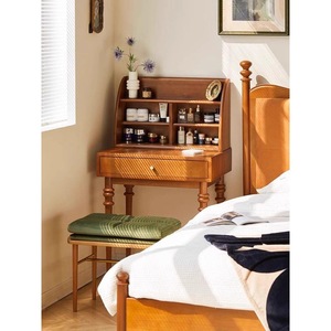 North American Style Vintage Wooden Makeup Vanity With <b>Storage</b> <b>For</b> Bedroom - Product Image 1