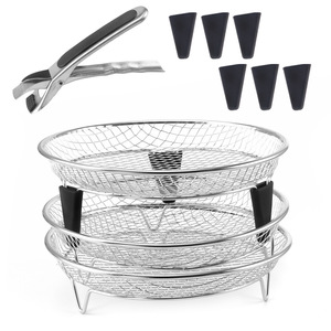 Air Fryer Grill Rack 304 Stainless Steel Square Foldable Easy To Clean Multi Layer Detachable - Product Image 2