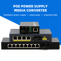 OEM 1F4E 10/100/1000M Reverse POE Switch 4 Port Gigabit Single Mode Fiber Media Converter 3km/20km Transmisi Bersertifikasi CE/FCC