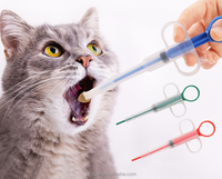 Chat Chien Insectifuge Médecine Mangeoire En Plastique PP Seringue Presse Type Aiguille Mangeoire pour Calcium Comprimés Pet Oiseau Médecine