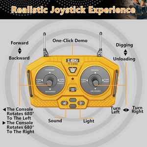 1:20 aleación 2,4 Ghz 11 canales <span class=keywords><strong>Rc</strong></span> excavadora juguete <span class=keywords><strong>Control</strong></span> remoto excavadora Juguetes Juegos de excavadora con música y sonidos <span class=keywords><strong>RC</strong></span> construcción - Product Image 6