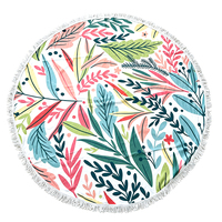 Serviette de plage circulaire en microfibre 150x150cm à motif personnalisable, séchage rapide, impression numérique, pliable, sans sable, absorbante, été