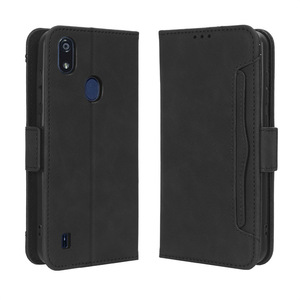 Funda de cuero con tapa tipo billetera y ranuras para múltiples tarjetas, diseño de rayas de ganado, para teléfono celular Consumer Cellular <span class=keywords><strong>Verve</strong></span> Connect ZTE Z6103 - Product Image 2