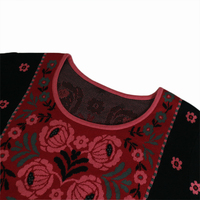 Vente en gros de robe chandail à manches ballons col rond pour femmes en tricot de viscose jacquard floral personnalisé de qualité vintage