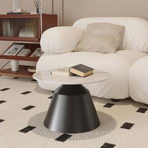 Mesa de centro Mesa auxiliar de cama en oro negro Placa de esquina Ing Aparador de buffet Mesa auxiliar redonda - Product Image 3