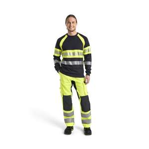 BLAKLADER - 348417618933XXL T-shirt à manches longues ignifuge Bleu marine/Jaune haute visibilité VÊTEMENTS DE TRAVAIL RÉSISTANTS AUX FLAMMES - Product Image 3