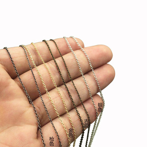 O Shape Flat <b>Copper</b> <b>Chain</b> for Necklace Making 925 Silver Plated Brass Jewelry Findings DIY Material Summer 2023 - Product Image 2