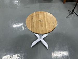 Phong cách công nghiệp Kim Loại Cơ sở thiết kế sồi Bàn cà phê và sồi bàn trà bàn tròn - Product Image 4