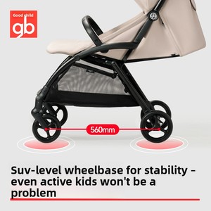 <span class=keywords><strong>Cochecito</strong></span> de Bebé de Cuatro Ruedas <span class=keywords><strong>GB</strong></span> para Kunpeng, Asiento Ancho Reclinable, Modelo Portátil D2800, Marco de Aleación de Aluminio, 15 kg - Product Image 3